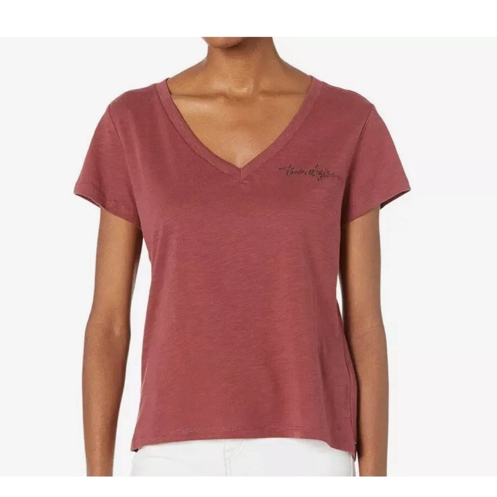 Women’s True Religion V Neck Branded Tee Shirt Sz 2XL
